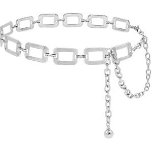 Silver Geometric Chain Belt